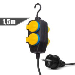   Kültéri Hosszabbító Elosztó 4 db aljzattal - IP44 - 3 x 1,50 mm² - 1.5 m