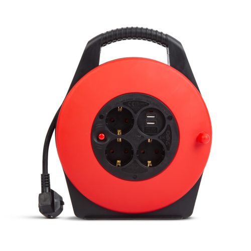 Kábeldob 2x USB töltővel - 3 x 1,5 mm² - 10 m