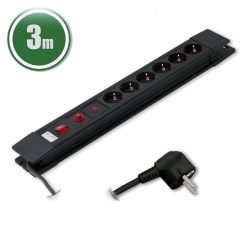   Hálózati 6-os elosztó túlfeszültség védelemmel - 3 x 1,50 mm² - 3 m