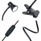 Flexibilis asztali lámpa - csipeszes - USB - állítható fényerő és színhőmérséklet - LED - fém