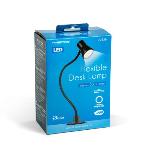 Flexibilis asztali lámpa - csipeszes - USB - állítható fényerő és színhőmérséklet - LED - fém