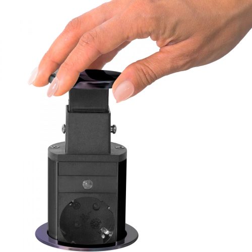 Süllyeszthető elosztó 3 aljzat - 2db USB port - Fekete