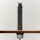 Süllyeszthető elosztó 3 aljzat - 2db USB port - Szálcsiszolt