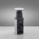 Süllyeszthető elosztó 3 aljzat - 2db USB port - Szálcsiszolt