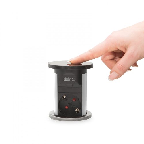 Motoros Süllyeszthető Rejtett Elosztó - USB / USB-C töltő - Ezüst