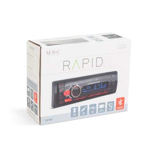 MNC Rapid Fejegység Rapid - 1 DIN - 4 x 50 W - BT - MP3 - AUX - SD - USB