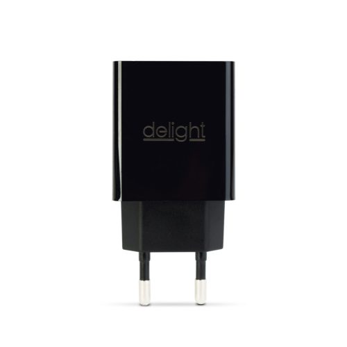 Delight fekete hálózati adapter 2 darab USB-A porttal
