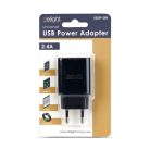 Delight fekete hálózati adapter 2 darab USB-A porttal