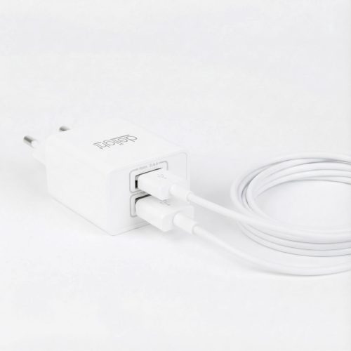Delight Hálózati USB Töltő - 2 portos - 2.4A - Fehér