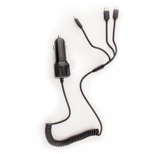 Carguard Univerzális USB töltő, USB + micro USB + iPhone Lightning csatlakozással