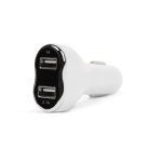 M.N.C. Autós szivargyújtó töltő - 2 USB port - fehér