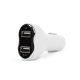 M.N.C. Autós szivargyújtó töltő - 2 USB port - fehér
