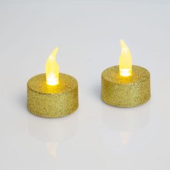 LED teamécses ajándék elemmel - Arany - 2 db