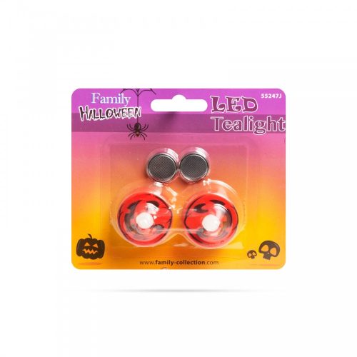 LED teamécses - Halloween - Tök - 2 db