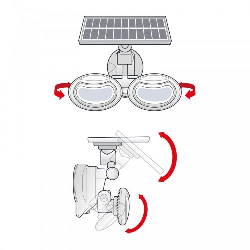 Napelemes Reflektor Mozgásérzékelővel - 2 COB led - 3 világítási mód