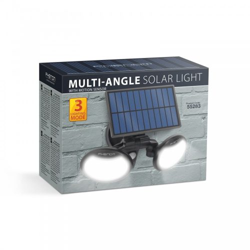 Napelemes Reflektor Mozgásérzékelővel - 2 COB led - 3 világítási mód