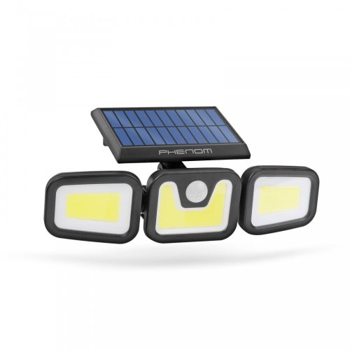 Napelemes mozgásérzékelős LED reflektor - 3 forgatható COB led - 3 funkció