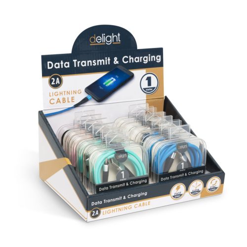 Delight iPhone Lightning - USB Szilikon Kábel - 2A - 1m