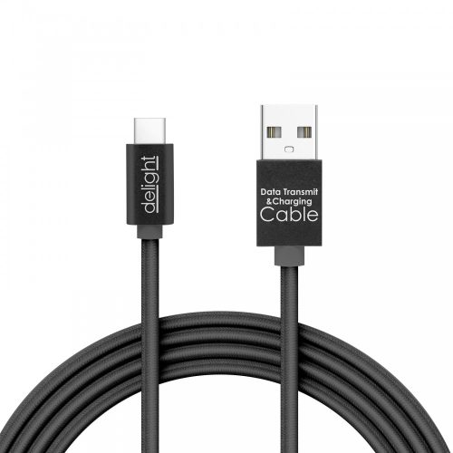 Delight USB-C kábel LED világítás - fekete - 1 m