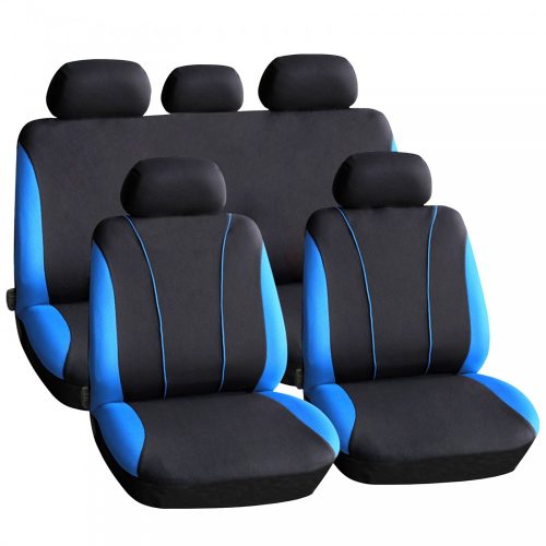 Autós üléshuzat HSA001 - kék / fekete - 9 db-os