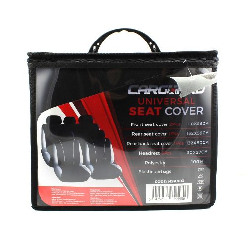 Autós üléshuzat HSA003 - szürke / fekete - 9 db-os