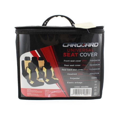 Autós üléshuzat HSA008 - drapp / fekete - 9 db-os