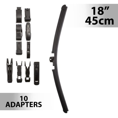 Ablaktörlő 18" / 45 cm - 10 db adapterrel