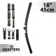 Ablaktörlő 18" / 45 cm - 10 db adapterrel