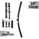 Ablaktörlő 20" / 50 cm - 10 db adapterrel