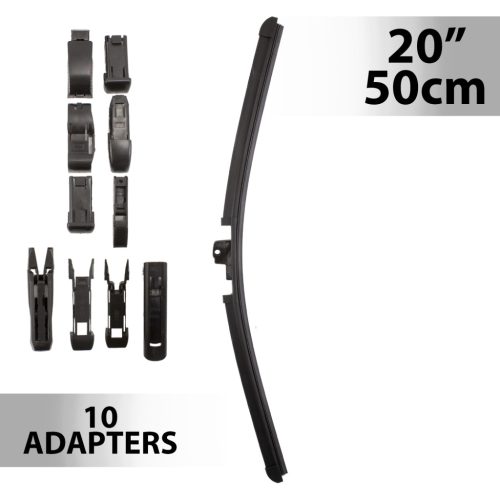 Ablaktörlő 20" / 50 cm - 10 db adapterrel