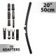 Ablaktörlő 20" / 50 cm - 10 db adapterrel