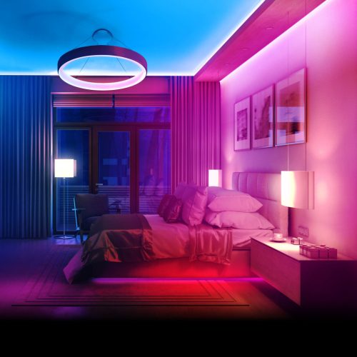 RGB LED szalag - 3 m - Tápegység - Távirányító - 30 LED/m - 7,2W/m