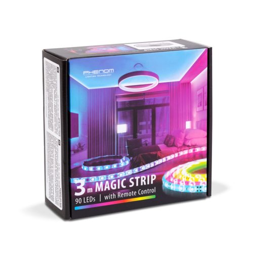 RGB LED szalag - 3 m - Tápegység - Távirányító - 30 LED/m - 7,2W/m