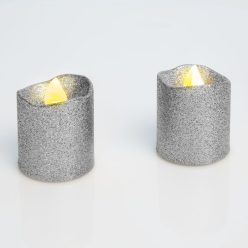 LED gyertya - Ezüst színű - 2 db