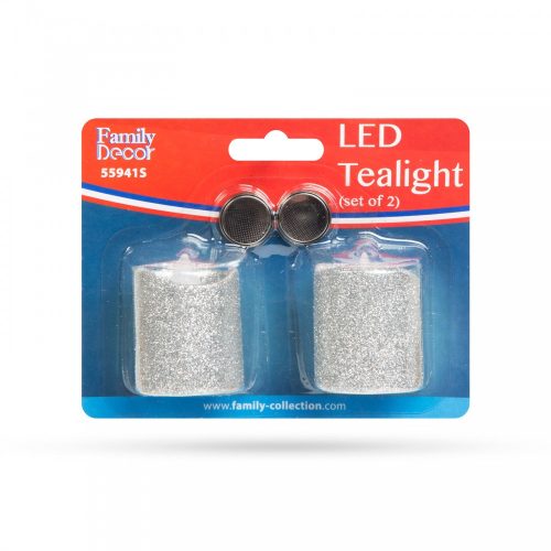 LED gyertya - Ezüst színű - 2 db