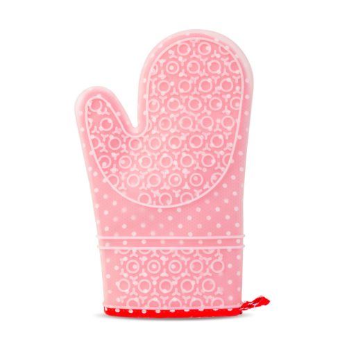 Edényfogó kesztyű szilikon borítással - piros