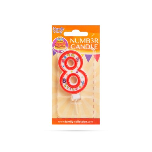 Számgyertya - 8 - 6,5 x 4 cm