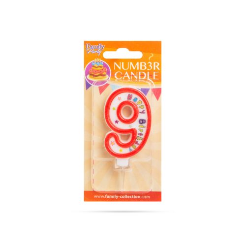 Számgyertya - 9 - 6,5 x 4 cm