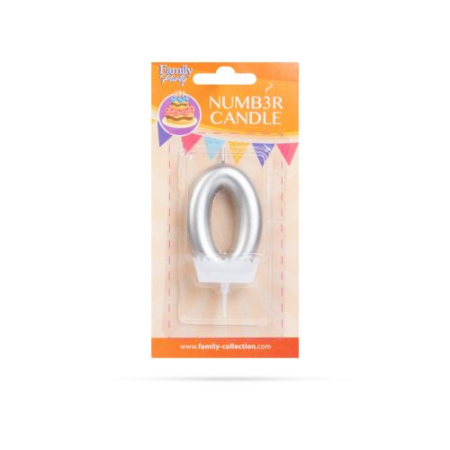 Számgyertya Ezüst - 6 x 3 cm - 0