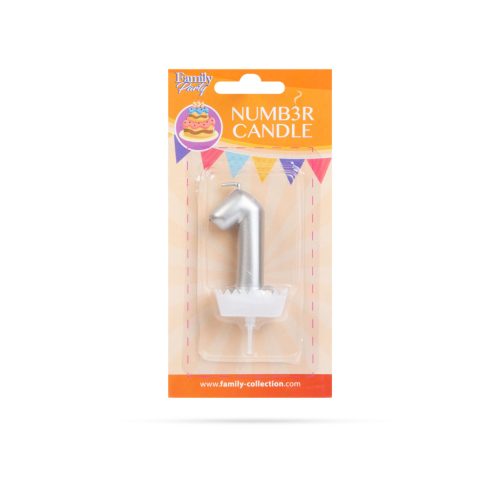 Számgyertya Ezüst - 6 x 3 cm - 1