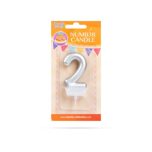 Számgyertya Ezüst - 6 x 3 cm - 2