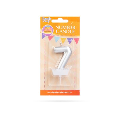 Számgyertya Ezüst - 6 x 3 cm - 7