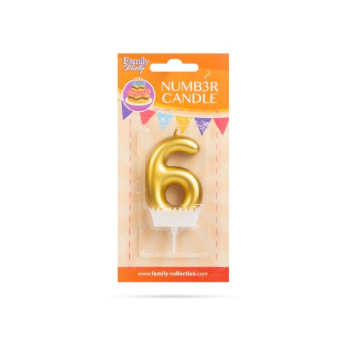 Számgyertya Arany - 6 x 3 cm - 6