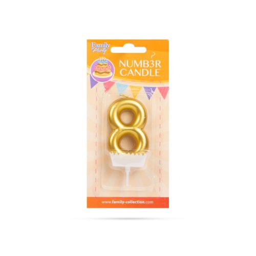 Számgyertya Arany - 6 x 3 cm - 8