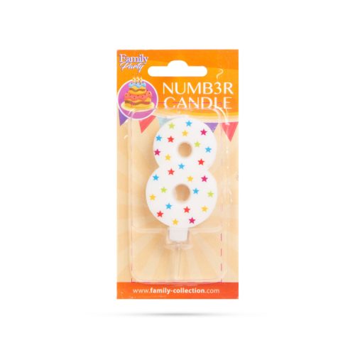 Számgyertya Csillag Mintás 7 x 4 cm - 8