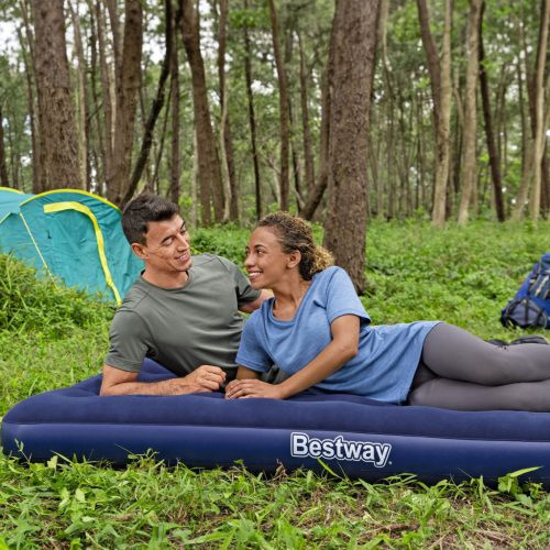 Bestway Felfújható matrac - egyszemélyes, velúr - kék - 191 x 137 x 22 cm