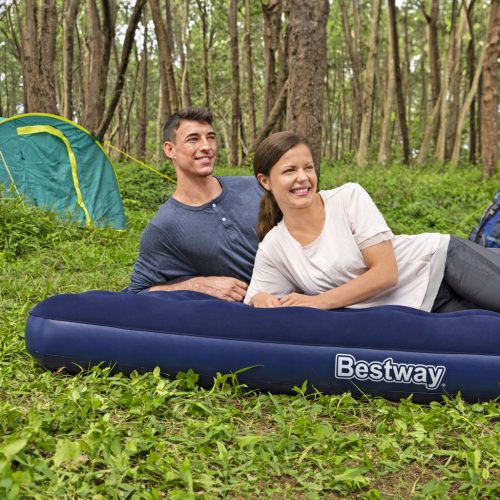 Bestway Felfújható matrac - Kétszemélyes, velúr - kék - 203 x 152 x 22 cm