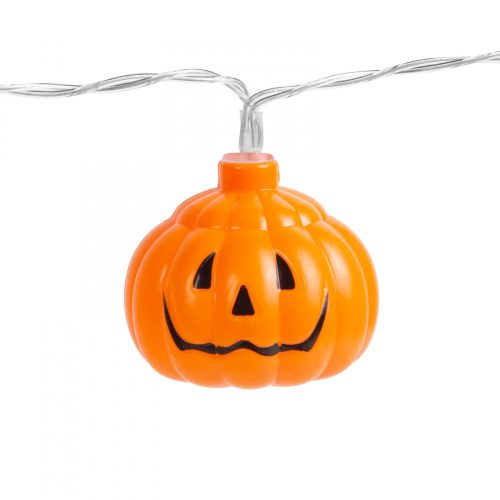 Halloween fényfüzér - tök - 12 LED - 2 x AA - 2 m