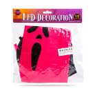 Halloween LED-es szellem dekoráció - rózsaszín - 10 színes LED - akasztható - 75 × 35 cm