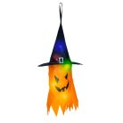 Halloween LED-es szellem dekoráció - sárga - 10 színes LED - akasztható - 75 × 35 cm